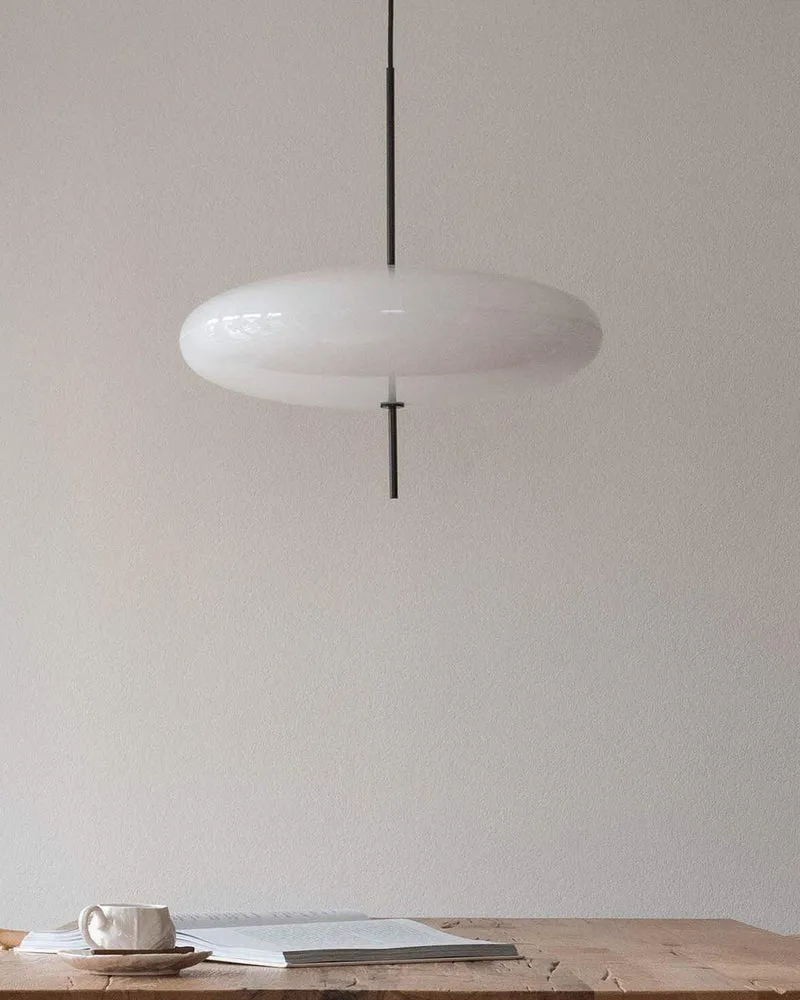 Opaalwitte Schijfhanglamp Elliptisch Design Glas-Effect Polymeer 3-4 Lichtpunten E26/E27 Moderne Designlamp Scandinavische Stijl Zwart of Wit Scandinavisch Interieur | Sansoti