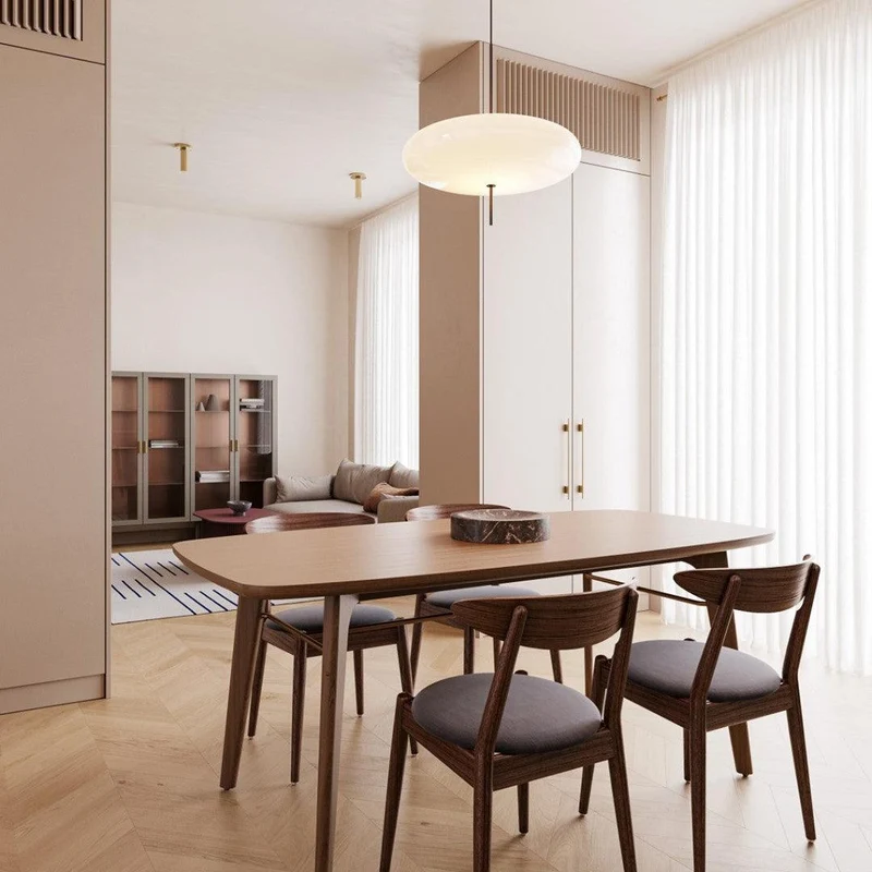 Opaalwitte Schijfhanglamp Elliptisch Design Glas-Effect Polymeer 3-4 Lichtpunten E26/E27 Moderne Designlamp Scandinavische Stijl Zwart of Wit Scandinavisch Interieur | Sansoti