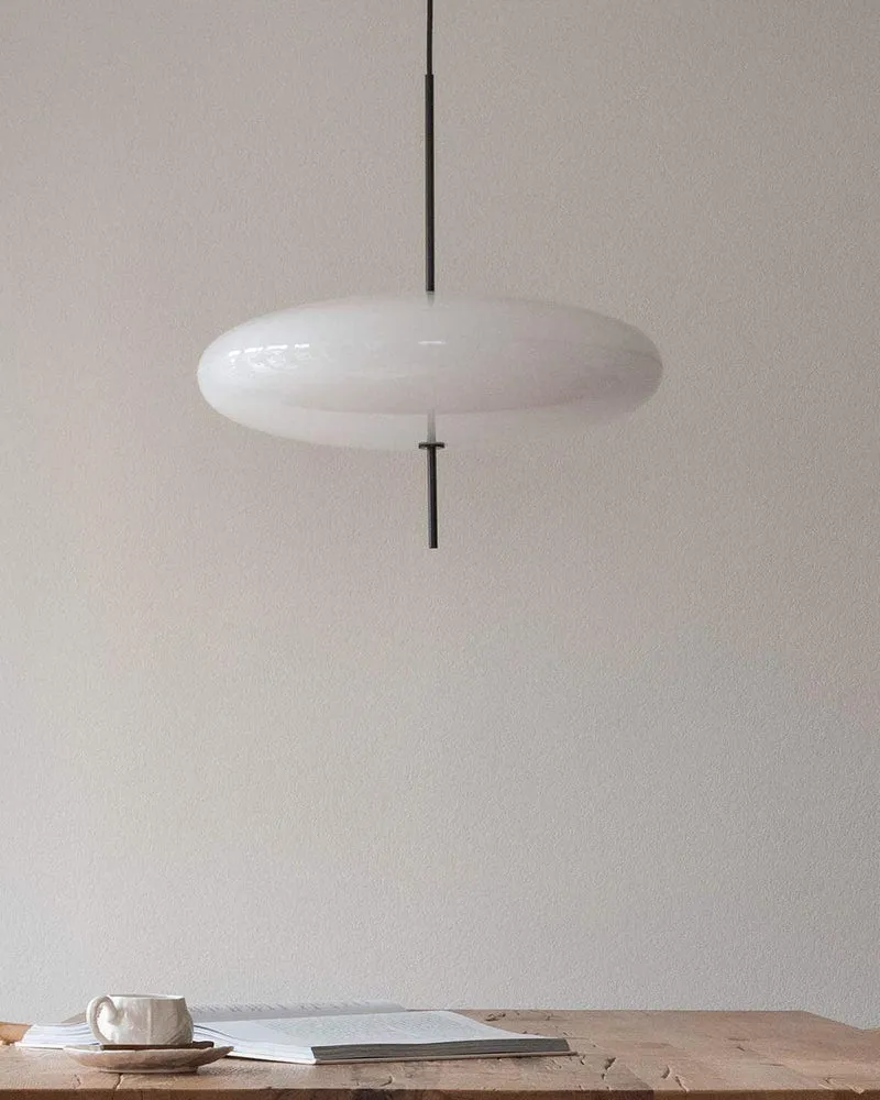 Opaalwitte Schijfhanglamp Elliptisch Design Glas-Effect Polymeer 3-4 Lichtpunten E26/E27 Moderne Designlamp Scandinavische Stijl Zwart of Wit Scandinavisch Interieur | Sansoti