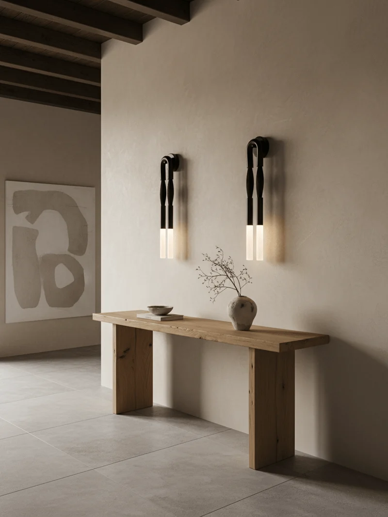 Decoratieve Wandlamp met Imitatie Paardenhaar – Sculptural Strijkijzeren Design met Witte Acryl Kap – ø18×H67cm | Sansoti