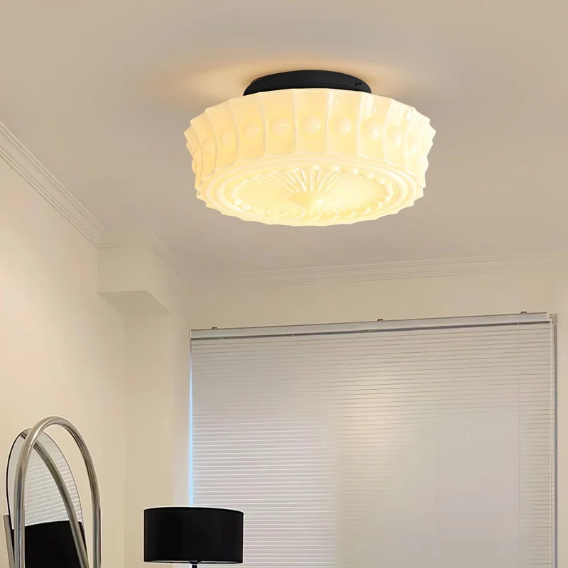 Plafondlamp Metalen Frame Glazen Kap Ø36-45cm Klassiek Industrieel Design voor Woonkamer Eetkamer Hal E26 E27 3-4 Lichtpunten Wandmontage Hardwired Plafondverlichting Modern Chique | Sansoti