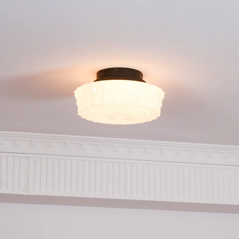Plafondlamp Metalen Frame Glazen Kap Ø36-45cm Klassiek Industrieel Design voor Woonkamer Eetkamer Hal E26 E27 3-4 Lichtpunten Wandmontage Hardwired Plafondverlichting Modern Chique | Sansoti