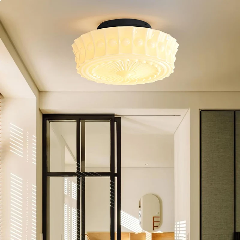 Plafondlamp Metalen Frame Glazen Kap Ø36-45cm Klassiek Industrieel Design voor Woonkamer Eetkamer Hal E26 E27 3-4 Lichtpunten Wandmontage Hardwired Plafondverlichting Modern Chique | Sansoti