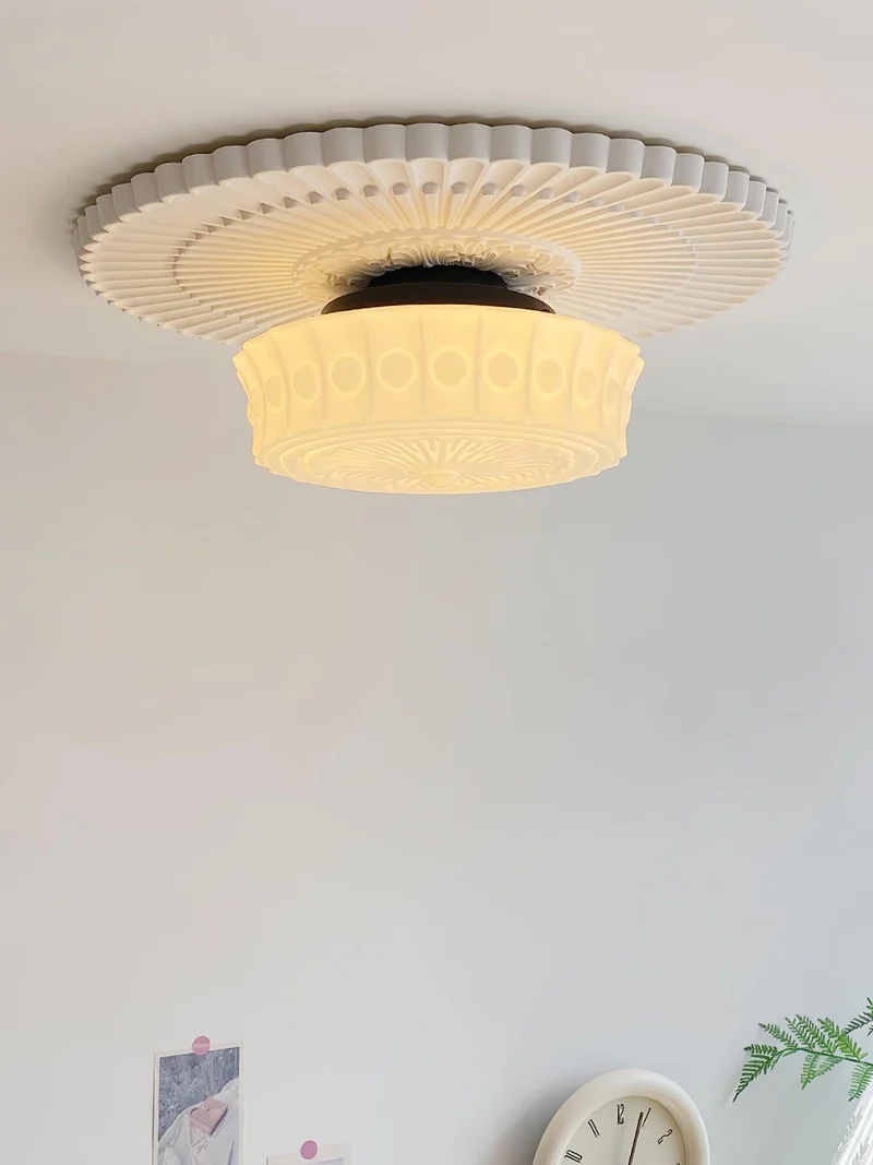 Plafondlamp Metalen Frame Glazen Kap Ø36-45cm Klassiek Industrieel Design voor Woonkamer Eetkamer Hal E26 E27 3-4 Lichtpunten Wandmontage Hardwired Plafondverlichting Modern Chique | Sansoti
