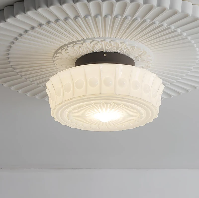 Plafondlamp Metalen Frame Glazen Kap Ø36-45cm Klassiek Industrieel Design voor Woonkamer Eetkamer Hal E26 E27 3-4 Lichtpunten Wandmontage Hardwired Plafondverlichting Modern Chique | Sansoti