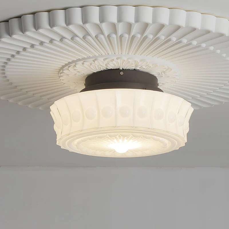 Plafondlamp Metalen Frame Glazen Kap Ø36-45cm Klassiek Industrieel Design voor Woonkamer Eetkamer Hal E26 E27 3-4 Lichtpunten Wandmontage Hardwired Plafondverlichting Modern Chique | Sansoti