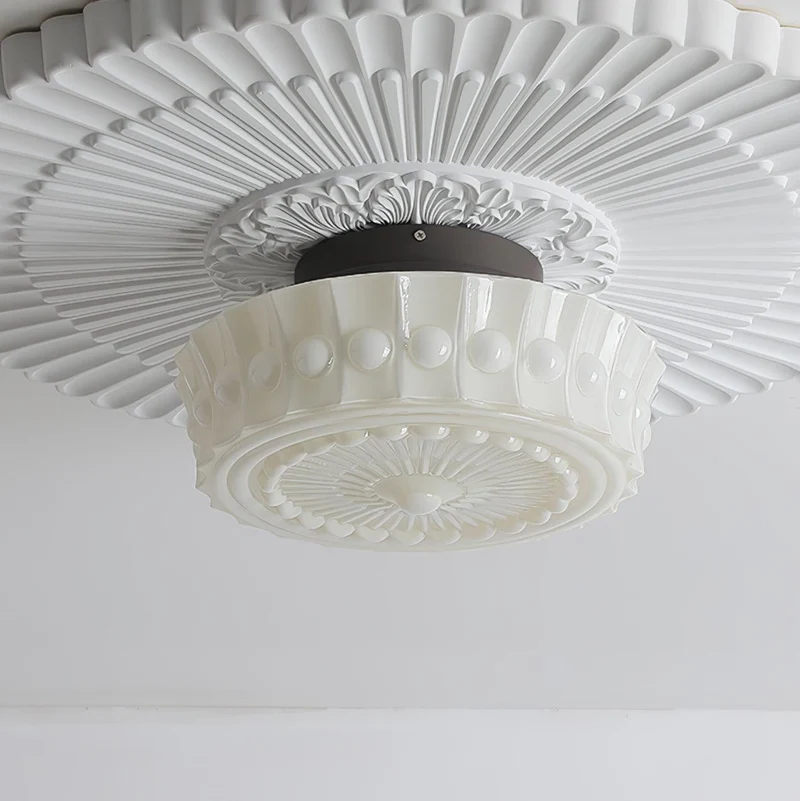 Plafondlamp Metalen Frame Glazen Kap Ø36-45cm Klassiek Industrieel Design voor Woonkamer Eetkamer Hal E26 E27 3-4 Lichtpunten Wandmontage Hardwired Plafondverlichting Modern Chique | Sansoti