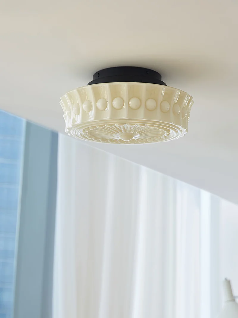 Plafondlamp Metalen Frame Glazen Kap Ø36-45cm Klassiek Industrieel Design voor Woonkamer Eetkamer Hal E26 E27 3-4 Lichtpunten Wandmontage Hardwired Plafondverlichting Modern Chique | Sansoti