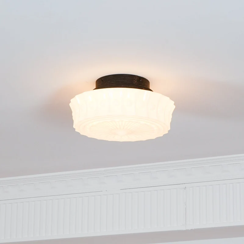 Plafondlamp Metalen Frame Glazen Kap Ø36-45cm Klassiek Industrieel Design voor Woonkamer Eetkamer Hal E26 E27 3-4 Lichtpunten Wandmontage Hardwired Plafondverlichting Modern Chique | Sansoti