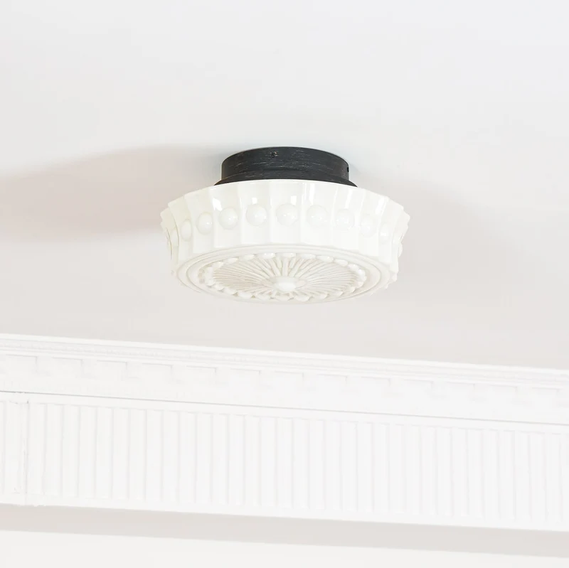 Plafondlamp Metalen Frame Glazen Kap Ø36-45cm Klassiek Industrieel Design voor Woonkamer Eetkamer Hal E26 E27 3-4 Lichtpunten Wandmontage Hardwired Plafondverlichting Modern Chique | Sansoti
