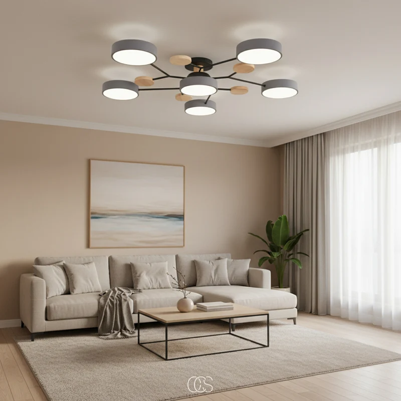 Ronde LED Plafondlamp Metaal 63,5cm Meerkleurig Dimbaar Modern Design Woonkamer Eetkamer Slaapkamer Verlichting | Sansoti