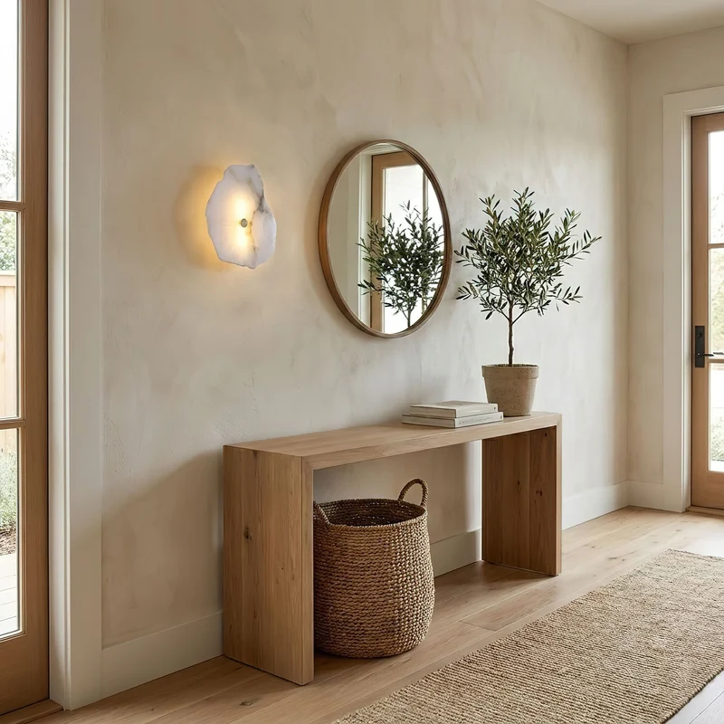 Alabasten Wandlamp — Echte Natuursteen met Gouden Armatuur — 1/3/5/7/9 Lichtpunten | Sansoti