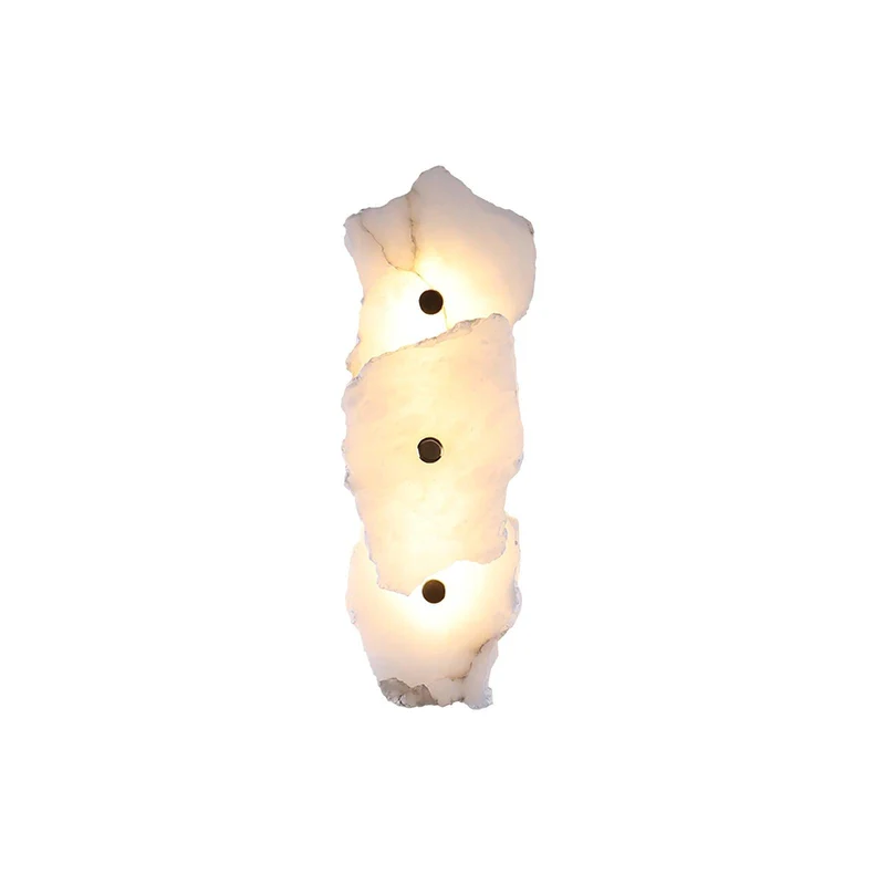 Alabasten Wandlamp — Echte Natuursteen met Gouden Armatuur — 1/3/5/7/9 Lichtpunten | Sansoti