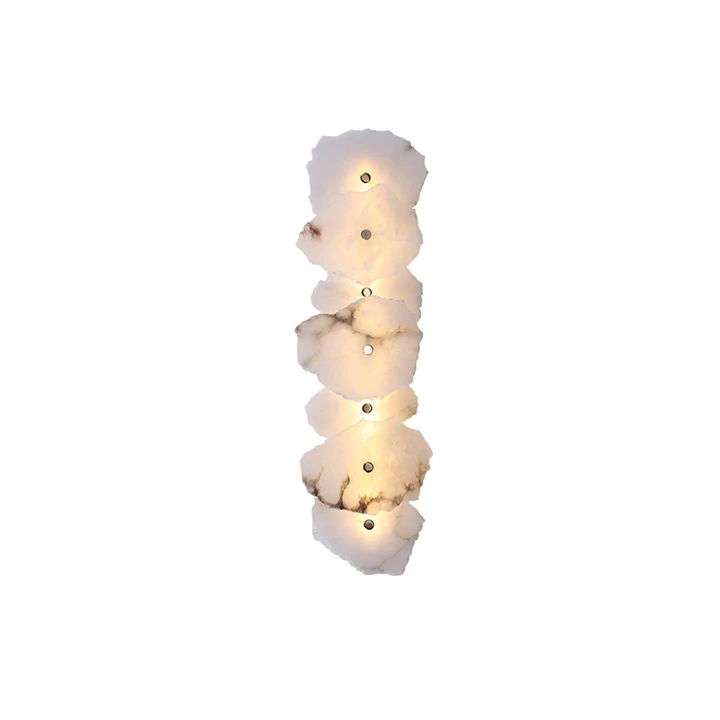 Alabasten Wandlamp — Echte Natuursteen met Gouden Armatuur — 1/3/5/7/9 Lichtpunten | Sansoti