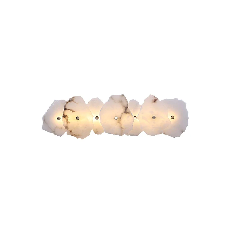 Alabasten Wandlamp — Echte Natuursteen met Gouden Armatuur — 1/3/5/7/9 Lichtpunten | Sansoti