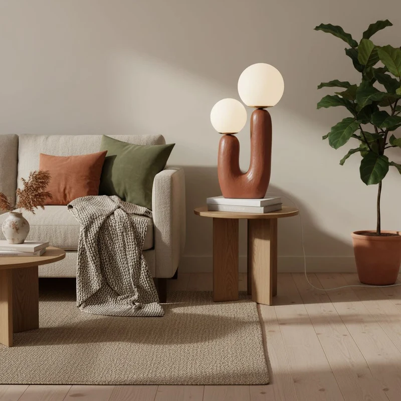 Tafellamp met Harsbehuizing en G9-Fitting – Keramische Oo-Collectielamp in Wit, Roze, Groen of Terra Cotta | Sansoti