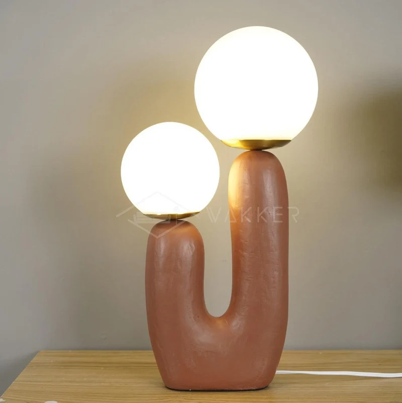 Tafellamp met Harsbehuizing en G9-Fitting – Keramische Oo-Collectielamp in Wit, Roze, Groen of Terra Cotta | Sansoti