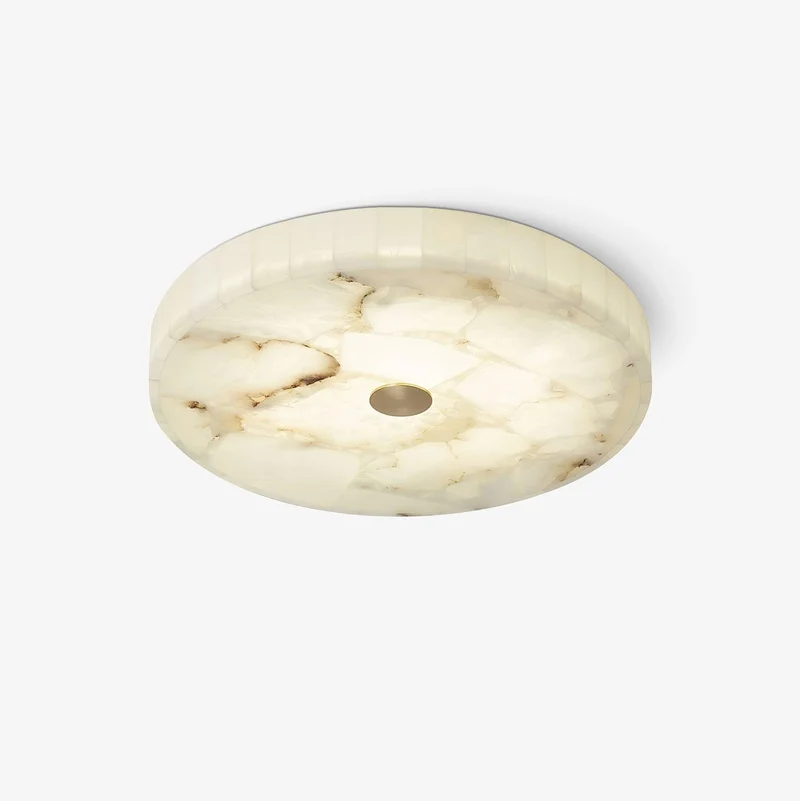 Ronde Plafondlamp Albast Mozaïek ø40cm Natuursteen Dimbaar Geïntegreerde LED Warm Wit 3000K Plafondverlichting Scandinavisch Design Woon- Slaapkamer Eetkamer Entree Inbouwlamp | Sansoti