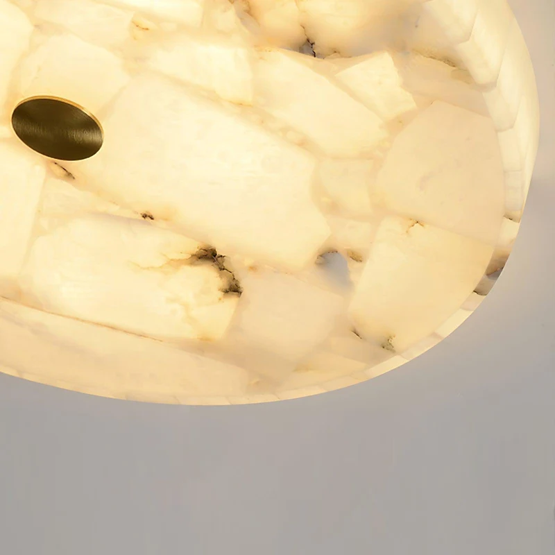 Ronde Plafondlamp Albast Mozaïek ø40cm Natuursteen Dimbaar Geïntegreerde LED Warm Wit 3000K Plafondverlichting Scandinavisch Design Woon- Slaapkamer Eetkamer Entree Inbouwlamp | Sansoti