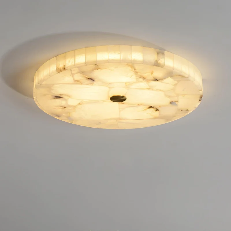 Ronde Plafondlamp Albast Mozaïek ø40cm Natuursteen Dimbaar Geïntegreerde LED Warm Wit 3000K Plafondverlichting Scandinavisch Design Woon- Slaapkamer Eetkamer Entree Inbouwlamp | Sansoti