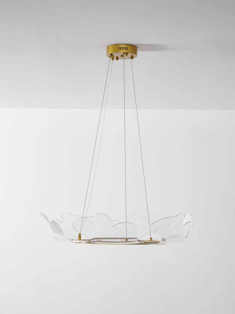 Moderne Kroonluchter met Bladmotief in Goud of Zilver – Organische Vorm met Verstelbare Kabel 150cm & Dimbare Optie – Geschikt voor Schuin Plafond | Sansoti