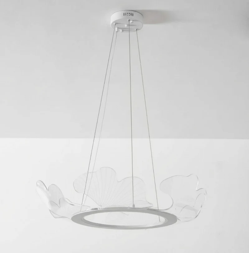 Moderne Kroonluchter met Bladmotief in Goud of Zilver – Organische Vorm met Verstelbare Kabel 150cm & Dimbare Optie – Geschikt voor Schuin Plafond | Sansoti