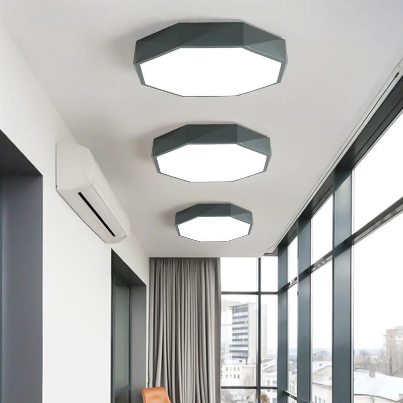 Plafondlamp Gang 30 cm Dimbaar LED IJzer en Acryl Lage Plafonds Flush Mount | Sansoti