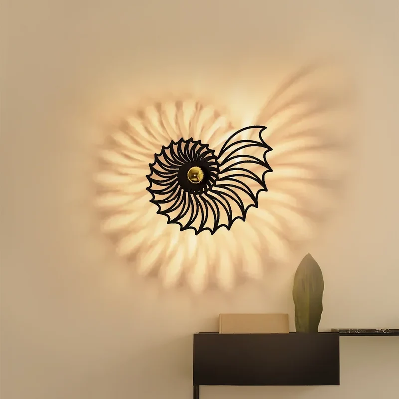 Ronde Wandlamp 50 cm Goud Keramiek Handgemaakt LED Drukknop Snoer 150 cm | Sansoti