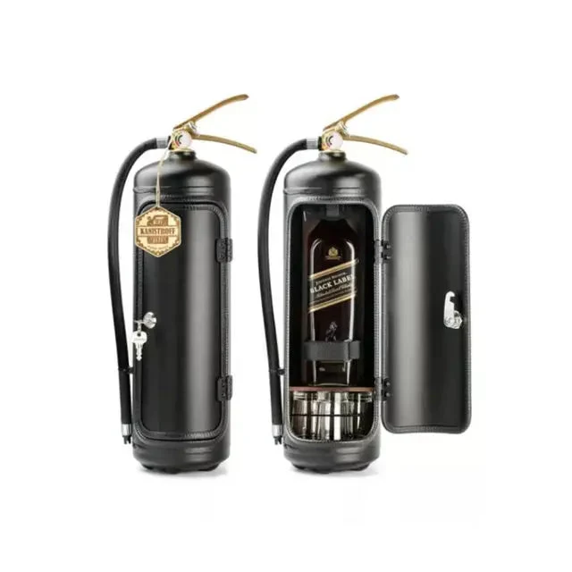 Flessendispenser Brandblusser Design voor Whisky Wijn Champagne Rood Zwart Huisbar Party Decoratie Cadeau | Sansoti