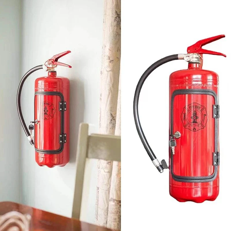 Flessendispenser Brandblusser Design voor Whisky Wijn Champagne Rood Zwart Huisbar Party Decoratie Cadeau | Sansoti