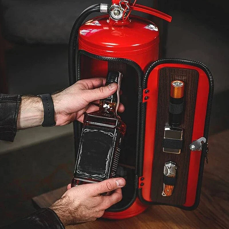 Flessendispenser Brandblusser Design voor Whisky Wijn Champagne Rood Zwart Huisbar Party Decoratie Cadeau | Sansoti