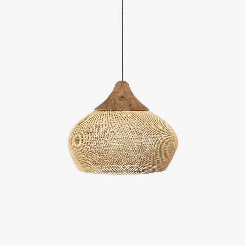 Handgevlochten Rotan Hanglamp – Javaanse Vlechtkunst in 4 Vormen & 3 Maten – Naturel of Zwart Rotan – E26/E27 Fitting – Scandinavisch Woonlicht | Sansoti