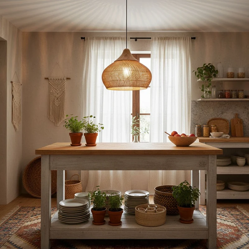 Handgevlochten Rotan Hanglamp – Javaanse Vlechtkunst in 4 Vormen & 3 Maten – Naturel of Zwart Rotan – E26/E27 Fitting – Scandinavisch Woonlicht | Sansoti