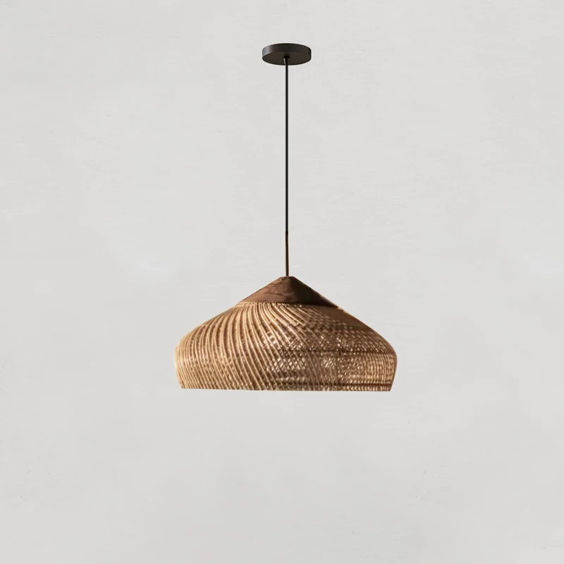 Handgevlochten Rotan Hanglamp – Javaanse Vlechtkunst in 4 Vormen & 3 Maten – Naturel of Zwart Rotan – E26/E27 Fitting – Scandinavisch Woonlicht | Sansoti