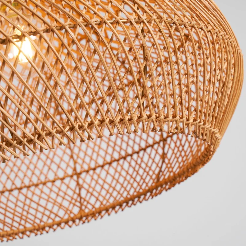 Handgevlochten Rotan Hanglamp – Javaanse Vlechtkunst in 4 Vormen & 3 Maten – Naturel of Zwart Rotan – E26/E27 Fitting – Scandinavisch Woonlicht | Sansoti