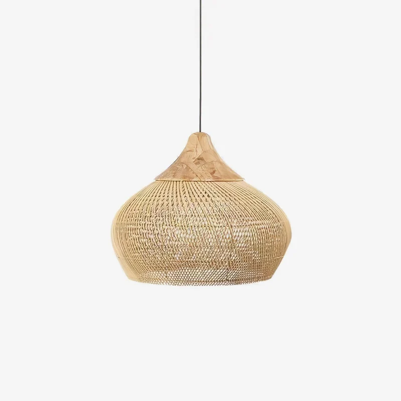 Handgevlochten Rotan Hanglamp – Javaanse Vlechtkunst in 4 Vormen & 3 Maten – Naturel of Zwart Rotan – E26/E27 Fitting – Scandinavisch Woonlicht | Sansoti