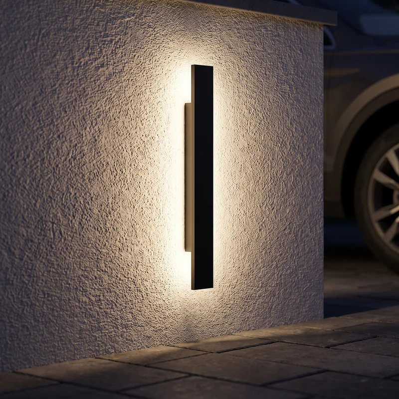 Wandlamp Oprit Buiten Waterdicht IP65 LED Strip 41 en 61 cm Aluminium Up Down Zwart Wit | Sansoti