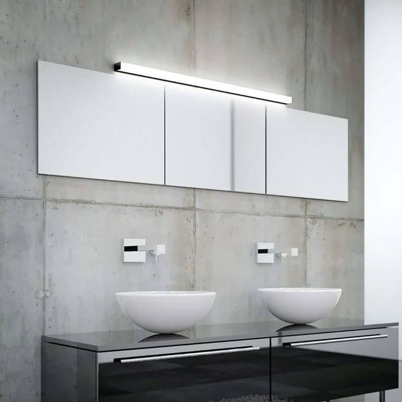 LED Spiegellampe Lado 120cm 2080lm Schwarz Warmweiß
