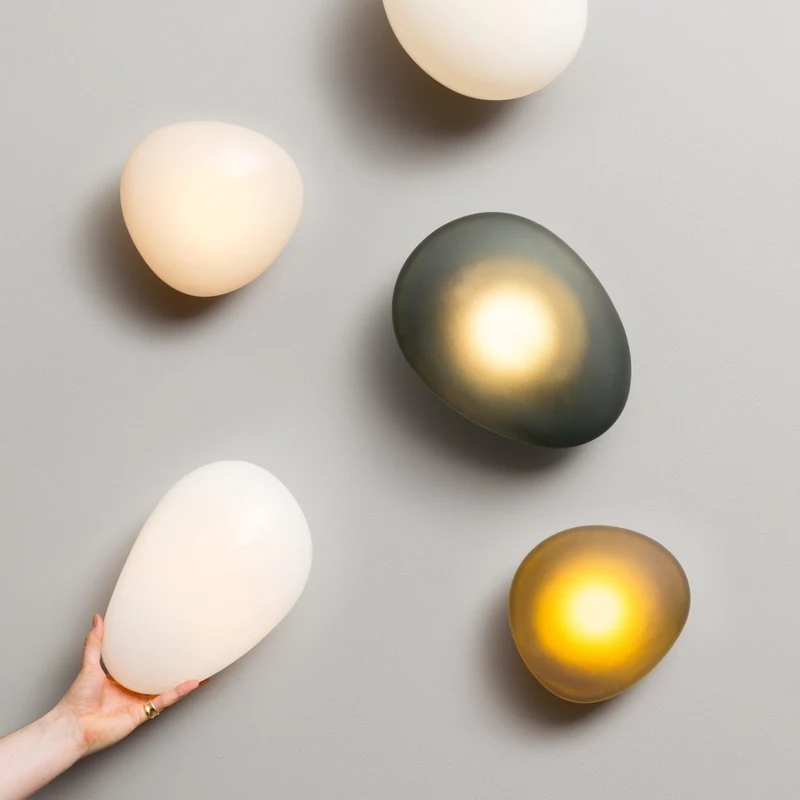 Glazen Wandlamp met Handgeblazen Bubble-Glas – Sculptuur Verlichting Scandinavisch Design – Verkrijgbaar in 4 Unieke Modellen & 4 Kleuren | Sansoti