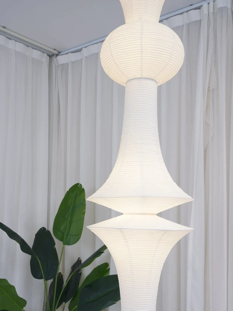 Japanse Hangende Papieren Lamp Zeven Formaten E26/E27 ø33-ø43cm 150-460cm Hoogte Mulberry Washi Moerasschors Translucide Kap Met Handgemaakt Karakter | Sansoti