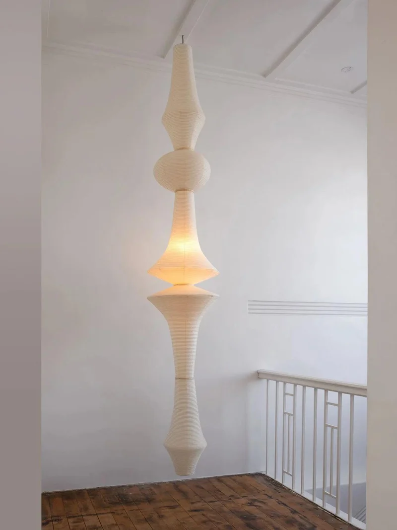 Japanse Hangende Papieren Lamp Zeven Formaten E26/E27 ø33-ø43cm 150-460cm Hoogte Mulberry Washi Moerasschors Translucide Kap Met Handgemaakt Karakter | Sansoti