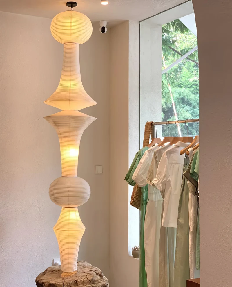Japanse Hangende Papieren Lamp Zeven Formaten E26/E27 ø33-ø43cm 150-460cm Hoogte Mulberry Washi Moerasschors Translucide Kap Met Handgemaakt Karakter | Sansoti