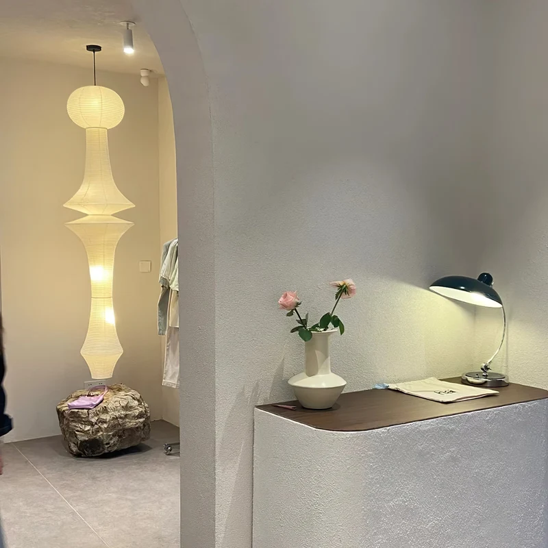 Japanse Hangende Papieren Lamp Zeven Formaten E26/E27 ø33-ø43cm 150-460cm Hoogte Mulberry Washi Moerasschors Translucide Kap Met Handgemaakt Karakter | Sansoti