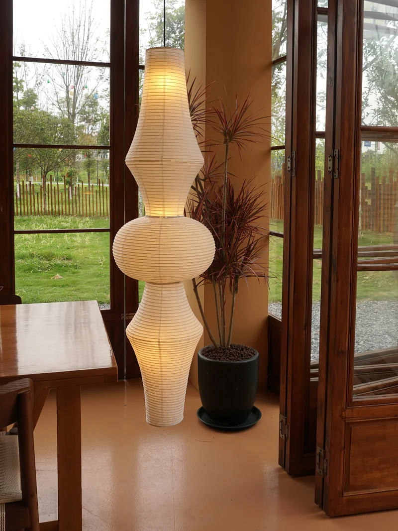 Japanse Hangende Papieren Lamp Zeven Formaten E26/E27 ø33-ø43cm 150-460cm Hoogte Mulberry Washi Moerasschors Translucide Kap Met Handgemaakt Karakter | Sansoti