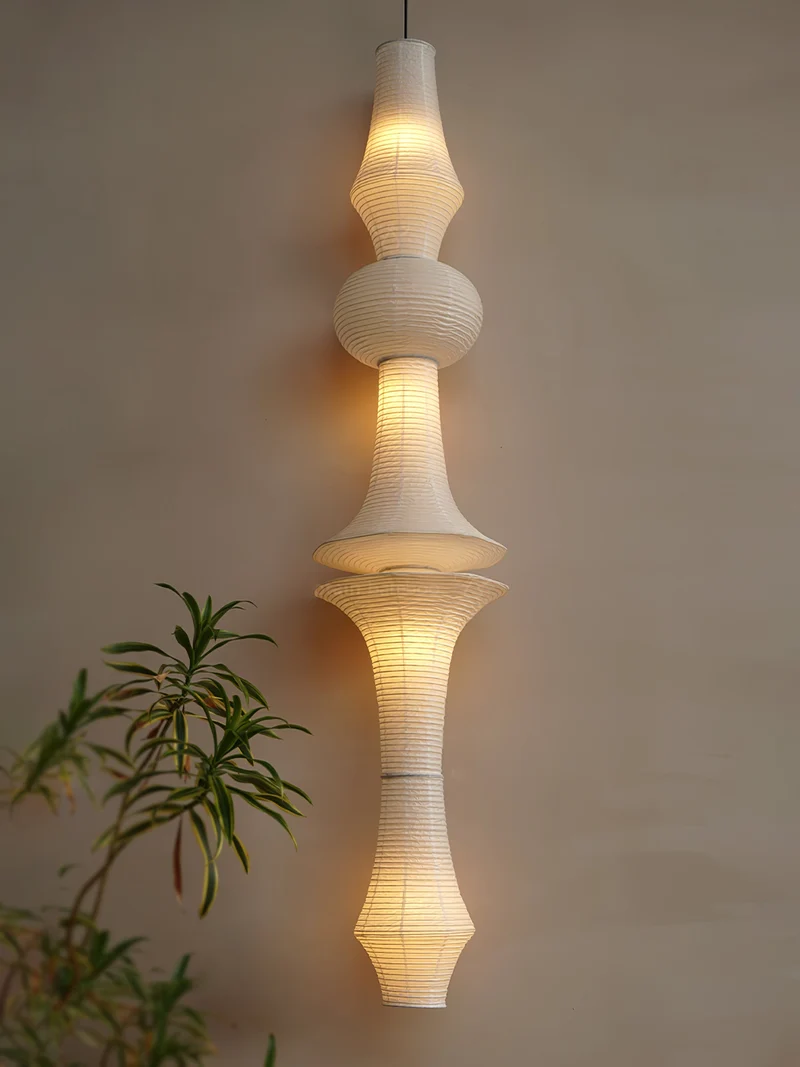 Japanse Hangende Papieren Lamp Zeven Formaten E26/E27 ø33-ø43cm 150-460cm Hoogte Mulberry Washi Moerasschors Translucide Kap Met Handgemaakt Karakter | Sansoti