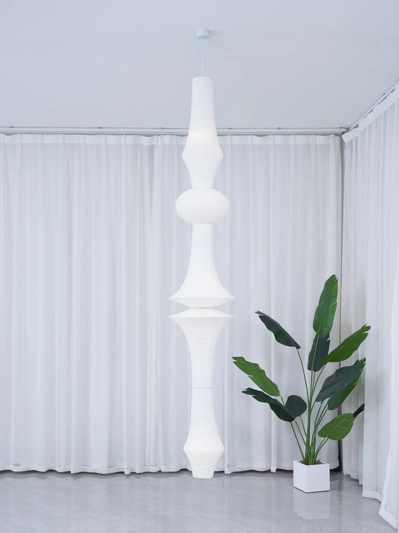 Japanse Hangende Papieren Lamp Zeven Formaten E26/E27 ø33-ø43cm 150-460cm Hoogte Mulberry Washi Moerasschors Translucide Kap Met Handgemaakt Karakter | Sansoti