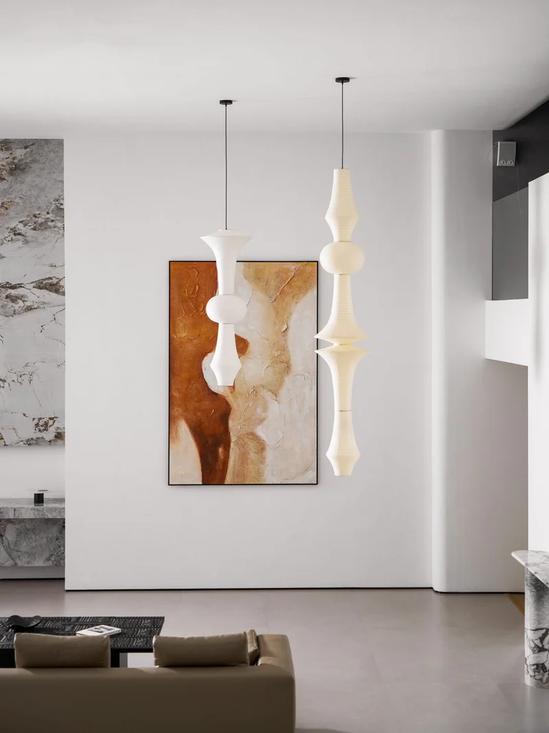 Japanse Hangende Papieren Lamp Zeven Formaten E26/E27 ø33-ø43cm 150-460cm Hoogte Mulberry Washi Moerasschors Translucide Kap Met Handgemaakt Karakter | Sansoti