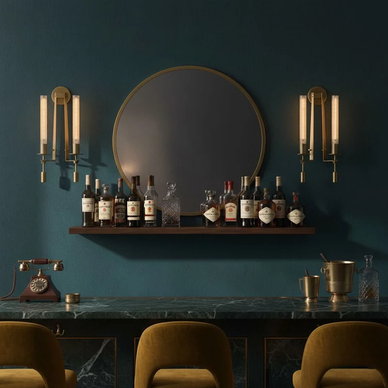 Klassieke Messing Wandlamp met Geribbeld Glas – 1940s Franse Stijl Cilinderlamp voor Gang Woonkamer Slaapkamer – E26 E27 Fitting – Enkel en Dubbel Lichtpunt | Sansoti