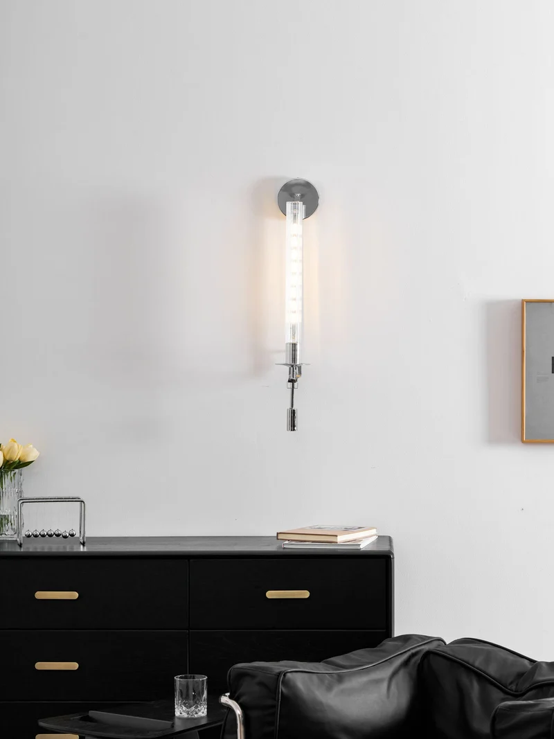 Klassieke Messing Wandlamp met Geribbeld Glas – 1940s Franse Stijl Cilinderlamp voor Gang Woonkamer Slaapkamer – E26 E27 Fitting – Enkel en Dubbel Lichtpunt | Sansoti