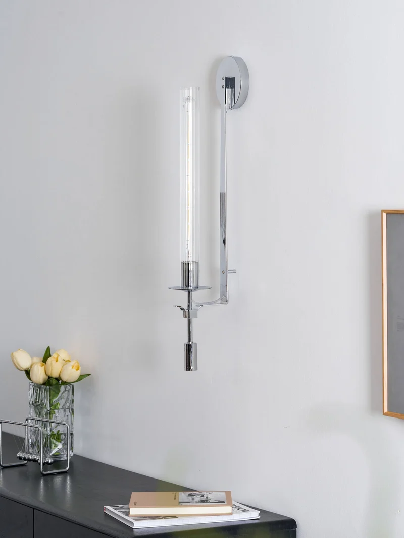 Klassieke Messing Wandlamp met Geribbeld Glas – 1940s Franse Stijl Cilinderlamp voor Gang Woonkamer Slaapkamer – E26 E27 Fitting – Enkel en Dubbel Lichtpunt | Sansoti